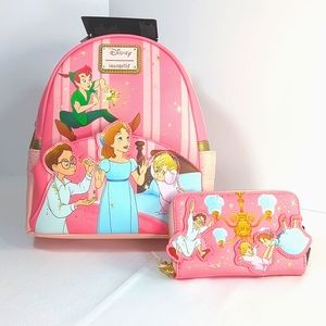 👛 Loungefly Disney Peter Pan 70th Anniversary Mini Backpack and Wallet Bundle